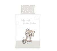 Herding Set di Biancheria da Letto, Procione, Made in Green, Federa 40 x 60 cm con Chiusura a Busta, Copripiumino 100 x 135 cm con Cerniera, 100% Cotone/Renforcé