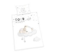 Herding Set di Biancheria da Letto Reversibile per Bambini, Orsetto Addormentato, Copripiumino 100 x 135 cm, Federa 40 x 60 cm, Cotone/Renforcé