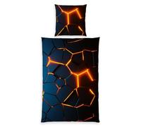 Herding Set di Biancheria Effetto 3D, Federa 80 x 80 cm, Copripiumino 135 x 200 cm, Con Zip, 100% Cotone/Renforcé
