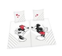 Herding Set di Biancheria Mickey & Minnie Mouse, 2 x Federa 80 x 80 cm, 2 x Copripiumino 135 x 200 cm, con Zip, 100% Cotone/Renforcé