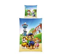 Herding Set di biancheria, Paw Patrol, 80 x 80 cm + 135 x 200 cm, con cerniera, 100% Cotone/Renforcé, Multicolore
