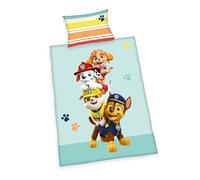 Herding Set di Biancheria Paw Patrol, Made in Green, Federa 40 x 60 cm con Chiusura a Busta, Copripiumino 100 x 135 cm, Con Chiusura a Bottone, 100% Cotone/Flanella