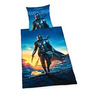 Herding Set di Biancheria Star Wars The Mandalorian, Federa 80 x 80 cm, Copripiumino 135 x 200 cm, Con Zip, 100% Cotone/Renforcé