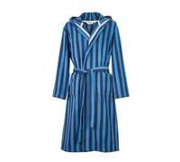 Herding TOM TAILOR Accappatoio per Uomo e Donna, Taglia S, 100% Cotone/Spugna, Con Cappuccio, CLASSIC BATHROBE MEDIUM STRIPES Blue (Dark Navy & Cool Blue)