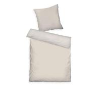 Herding Tom Tailor - Biancheria da letto in raso, 80 x 80 cm + 155 x 220 cm, 100% cotone, con papula e logo ricamato, colore: bianco