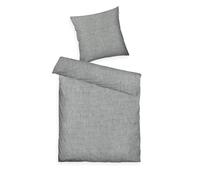 Herding TOM TAILOR Biancheria da letto melange, 80x80 cm + 135x200 cm, 40% cotone/ 25% viscosa / 35% poliestere, con orlo alto e cerniera con marchio, TESSUTO Grigio MELANGE (Grigio tenue)