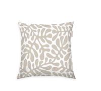 Herding TOM TAILOR Copricuscino Renforcé, 40x40 cm, 100% Cotone/Renforcé, Con Cerniera Colorata, ORGANIC LEAVES Beige, Bianco (Sunny Sand)