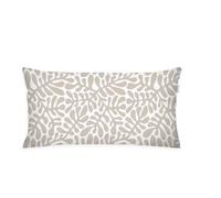 Herding TOM TAILOR Copricuscino Renforcé, 40x80 cm, 100% Cotone/Renforcé, Con Cerniera Colorata, ORGANIC LEAVES Beige, Bianco (Sunny Sand)