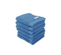 Herding TOM TAILOR Gästehandtuch, Color Bath Towel Cool Blue, 6er Set, 30x50 cm, 100% Baumwolle/Frottier, mit Aufhänger und Label mit Logo