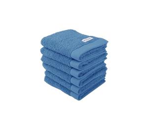 Herding TOM TAILOR Gästehandtuch, Color Bath Towel Cool Blue, 6er Set, 30x50 cm, 100% Baumwolle/Frottier, mit Aufhänger und Label mit Logo