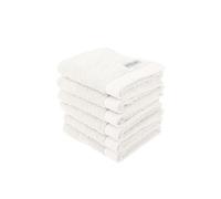 Herding TOM TAILOR Gästehandtuch, Color Bath Towel Crisp White, 6er Set, 30x50 cm, 100% Baumwolle/Frottier, mit Aufhänger und Label mit Logo