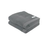 Herding TOM TAILOR Handtuch, Color Bath Towel Moody Grey, 2er Set, 50x100 cm, 100% Baumwolle/Frottier, mit Aufhänger und Label mit Logo