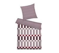Herding TOM TAILOR Morbida biancheria da letto Renforcé, 65x100 cm + 160x210 cm, 100% cotone/Renforcé, BOLD CHECK Viola, Prugna (Malva accogliente, Prugna e Bianco sporco)