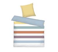 Herding TOM TAILOR Renforcé biancheria da letto, 2 * 80x80 cm + 200x220 cm, 100% cotone/Renforcé, con motivo reversibile e cerniera colorata, STRISCE COLORATE Bunt (Multicolore)