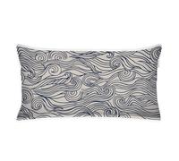 Herding Tom Tailor Soft-Renforcé, 40 x 80 cm, 100% cotone, federa con papula e logo ricamato, Bold Check beige, blu scuro, bianco (Dark Navy & Sunny Sand & Off White)