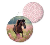 Herding Young Collection Cuscino rotondo, cavallo, Ø 50 cm, 100% poliestere, multicolore