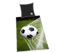Herding Young Collection Set di Biancheria da Letto Reversibile, Calcio, Federa 80 x 80 cm, Copripiumino 135 x 200 cm, Microfibra, Multicolore