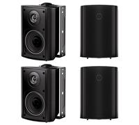 Herdio 400 Watt altoparlante bluetooth esterno 4 Pollici con Superior Stereo Dome Tweeter Interno-Esterno Patio Impermeabile Sistema di Montaggio A Parete (nero)