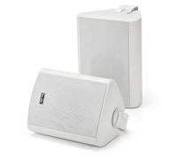 Herdio 5.25" 300W Max Power Wall Mount Outdoor Bluetooth Speakers, Be Waterproof and Able to Wireless Multi-Connection Up to 20 Units for Patio/Porch/Balcony (Whute, 2-Pack)