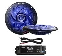 Herdio 5.25 Inch Bluetooth Marine Speakers, Low Profile Slim Design with LED Lights,160W 2-Way Weather Resistant Outdoor Audio, Suitable for Boat, RV, UTV, ATV, Golf Cart, 2 Pack Black