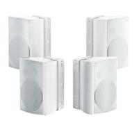 Herdio 6,5" Bluetooth Diffusori da esterno da 600W per esterni con ricevitore amplificatore stereo per esterni, terrazza, giardino, balcone(4 bianco Altoparlanti da esterno)