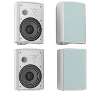 Herdio 800 watt 6,5" Diffusori da esterno impermeabile per esterni con bassi potenti per casa patio giardino terrazze, resistente a tutte le stagioni, bianco (4 Altoparlanti da esterno)