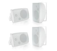 Herdio Altoparlanti Bluetooth da 16,5 cm, 800 W, con cavo impermeabile, con amplificatore multifunzionale, altoparlanti da parete per patio, casa, piscina, terrazza, cortile (2 paia, bianco)