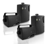 Herdio Altoparlanti Bluetooth da esterno da 3,5 pollici e 400 Watt, cablati, impermeabili, con bassi potenti, da montare a parete, per terrazza, giardino, veranda, interno, 4 pezzi, neri