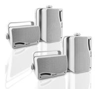 Herdio Altoparlanti Bluetooth da esterno da 3,5 pollici e 400 Watt, cablati, impermeabili, con bassi potenti, da montare a parete, per terrazza, giardino, veranda, interno, 4 pezzi, Bianchi