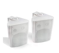 Herdio Altoparlanti per esterni cablati impermeabili da 200 Watt da 5,25 pollici per montaggio a parete perfetti per patio, terrazza, garage, portico coperto (una coppia, bianco)