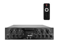 Herdio Bluetooth 5.3 Home Audio Amplifier - 6 Channel 750W Peak Power Receiver with FM/USB/SD/AUX, 2 Mic Inputs, Echo, Talk-Over, Subwoofer Output for Home Theater Speakers