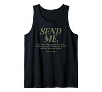 Here Am I Send Me Isaia 6:8 Versetto della Bibbia Cristiana Uomini Donne Canotta