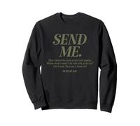 Here Am I Send Me Isaia 6:8 Versetto della Bibbia Cristiana Uomini Donne Felpa