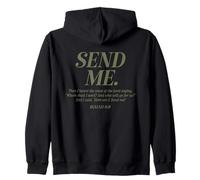 Here Am I Send Me Isaia 6:8 Versetto della Bibbia Cristiana Uomini Donne Felpa con Cappuccio