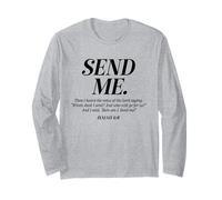 Here Am I Send Me Isaia 6:8 Versetto della Bibbia Cristiana Uomini Donne Maglia a Manica