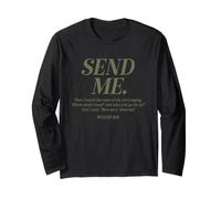 Here Am I Send Me Isaia 6:8 Versetto della Bibbia Cristiana Uomini Donne Maglia a Manica
