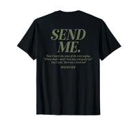 Here Am I Send Me Isaia 6:8 Versetto della Bibbia Cristiana Uomini Donne Maglietta