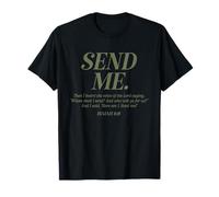 Here Am I Send Me Isaia 6:8 Versetto della Bibbia Cristiana Uomini Donne Maglietta