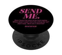 Here Am I Send Me Isaia 6:8 Versetto della Bibbia Cristiana Uomini Donne PopSockets PopGrip Adesivo