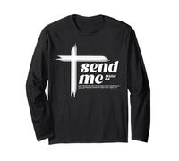 Here am I Send Me Isaia 6:8 Versetto della Bibbia Ispirare Christian Maglia a Manica