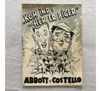 Here Come the Co-eds Bud Abbott, Lou Costello Vintage 1945 Danish Movie Program