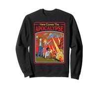 Here Comes the Apocalypse UFO Retro Funny Adult Humor Felpa