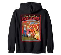 Here Comes the Apocalypse UFO Retro Funny Adult Humor Felpa con Cappuccio