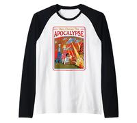 Here Comes the Apocalypse UFO Retro Funny Adult Humor Maglia con Maniche Raglan