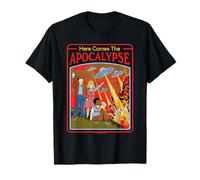 Here Comes the Apocalypse UFO Retro Funny Adult Humor Maglietta
