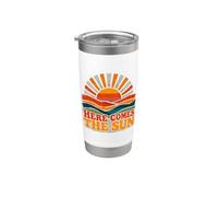 Here Comes The Sun Fun Summer Sunrise - Grafica artistica retrò Bicchiere termico in acciaio inox doppia parete