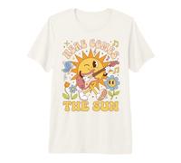 Here Comes The Sun Music Lover Positive Vibes Maglietta Premium