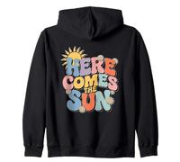 Here Comes The Sun Retro Flower Spring Happy Summer Felpa con Cappuccio