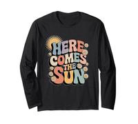 Here Comes The Sun Retro Flower Spring Happy Summer Maglia a Manica