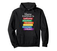Here Everyone Is Welcome Important Accepted Idaho Teacher Felpa con Cappuccio